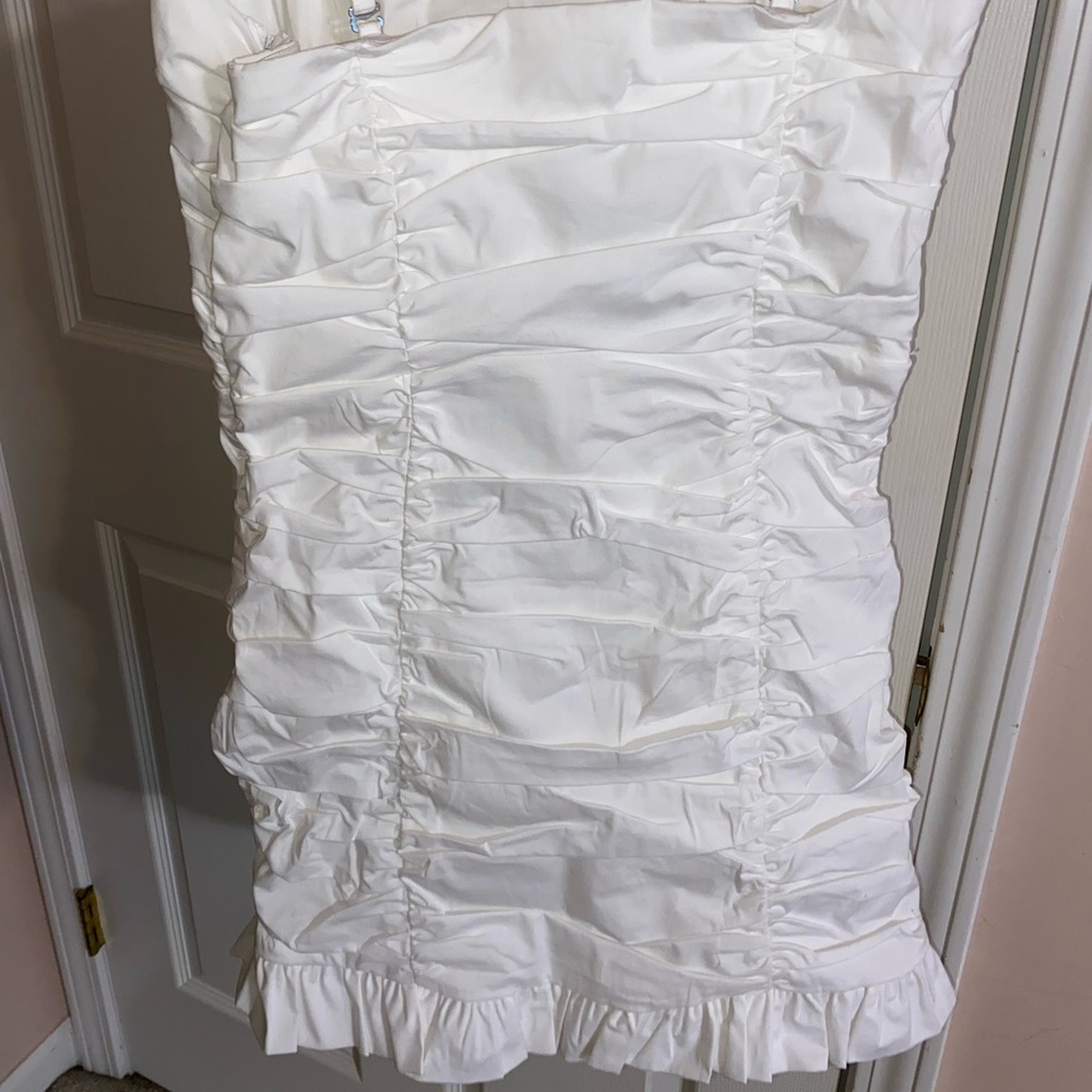 White Ruffle Mini Dress - Picture 2 of 3